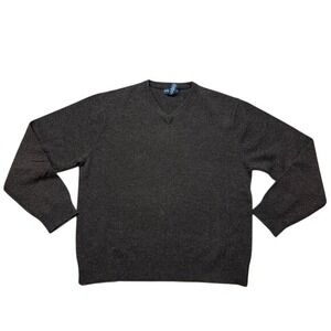 Bowen & Wright Menswear Brown V Neck 100% Lambswool Sweater Size L